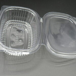 Envase transparente OPS con tapa bisagra 375ml (50u) - Imagen 2