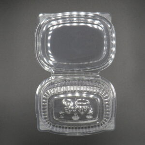 Envase transparente OPS con tapa bisagra 375ml (50u) - Imagen 3
