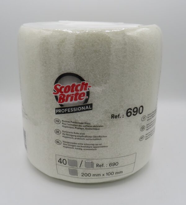 Rollo Scotch Brite 690 estropajo blanco superficies delicadas