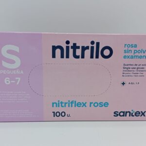 Guantes de nitrilo rosa
