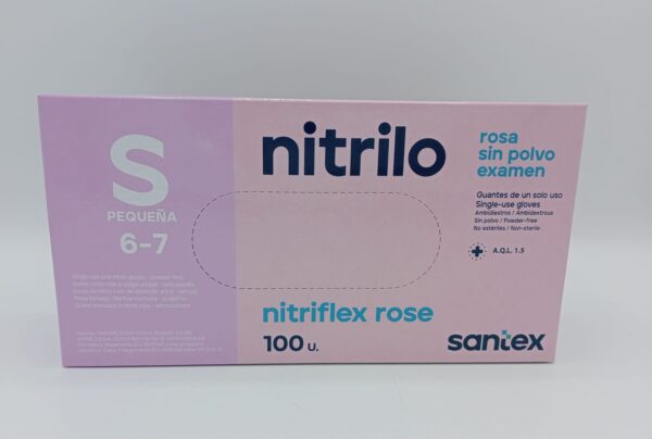 Guantes de nitrilo rosa