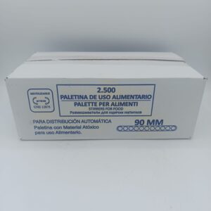 Paletinas café reutilizables 90mm - Palitos removedores café - Agitadores de café y té - Válidas para máquinas vending. - Caja 2500 unidades